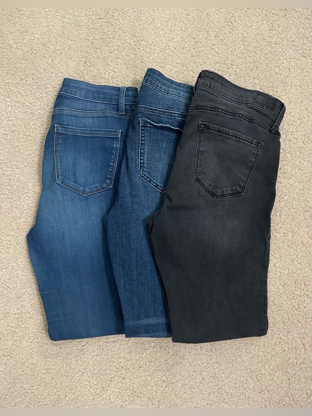 Women's Trio of Mid-Rise Skinny Jeans - Blue & Black